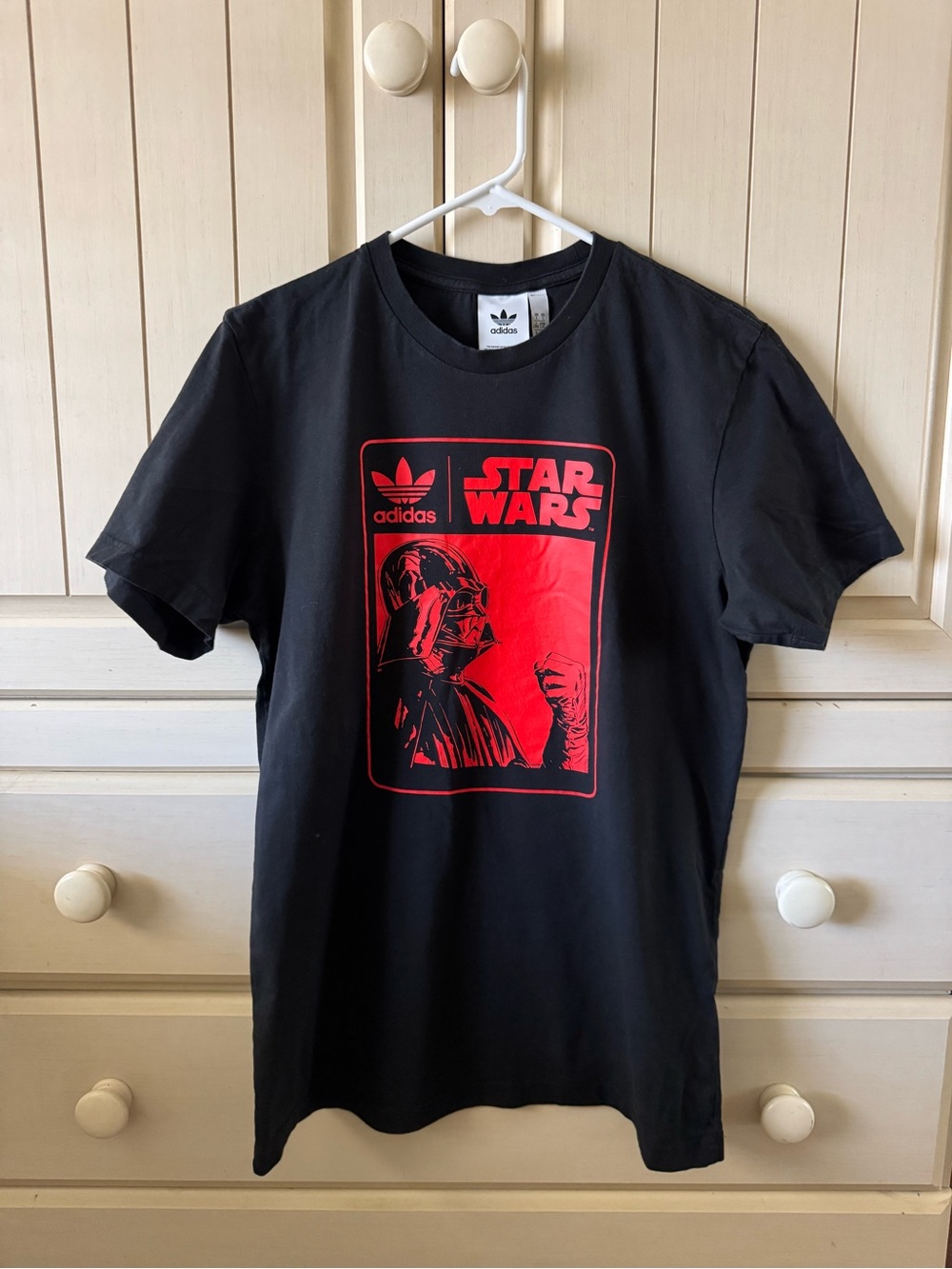 adidas Black T-Shirt with Red Star Wars Graphic